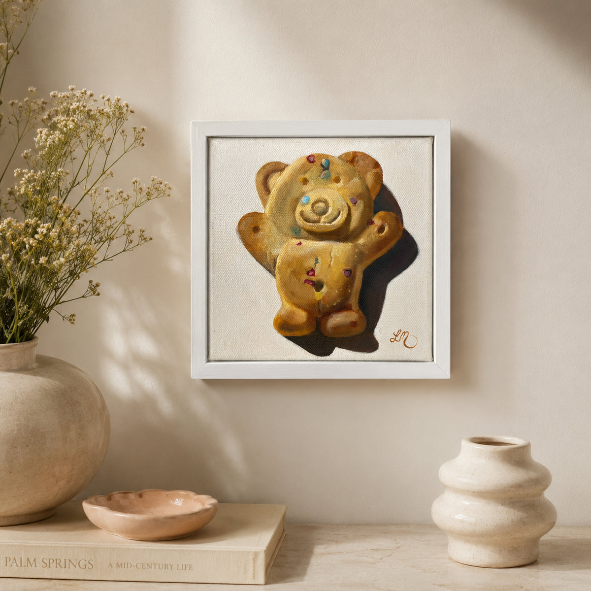 Happy white ted | original artwork