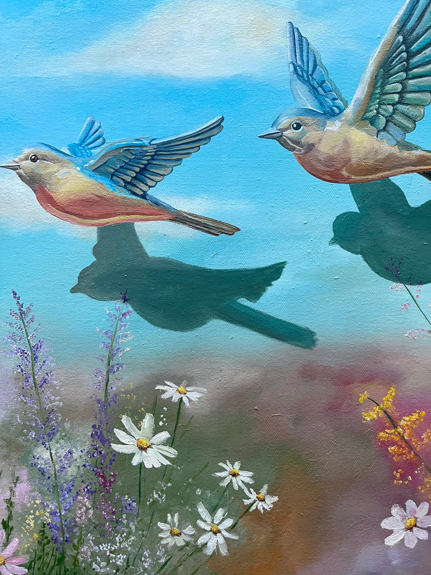 Spring birds | original oil painting