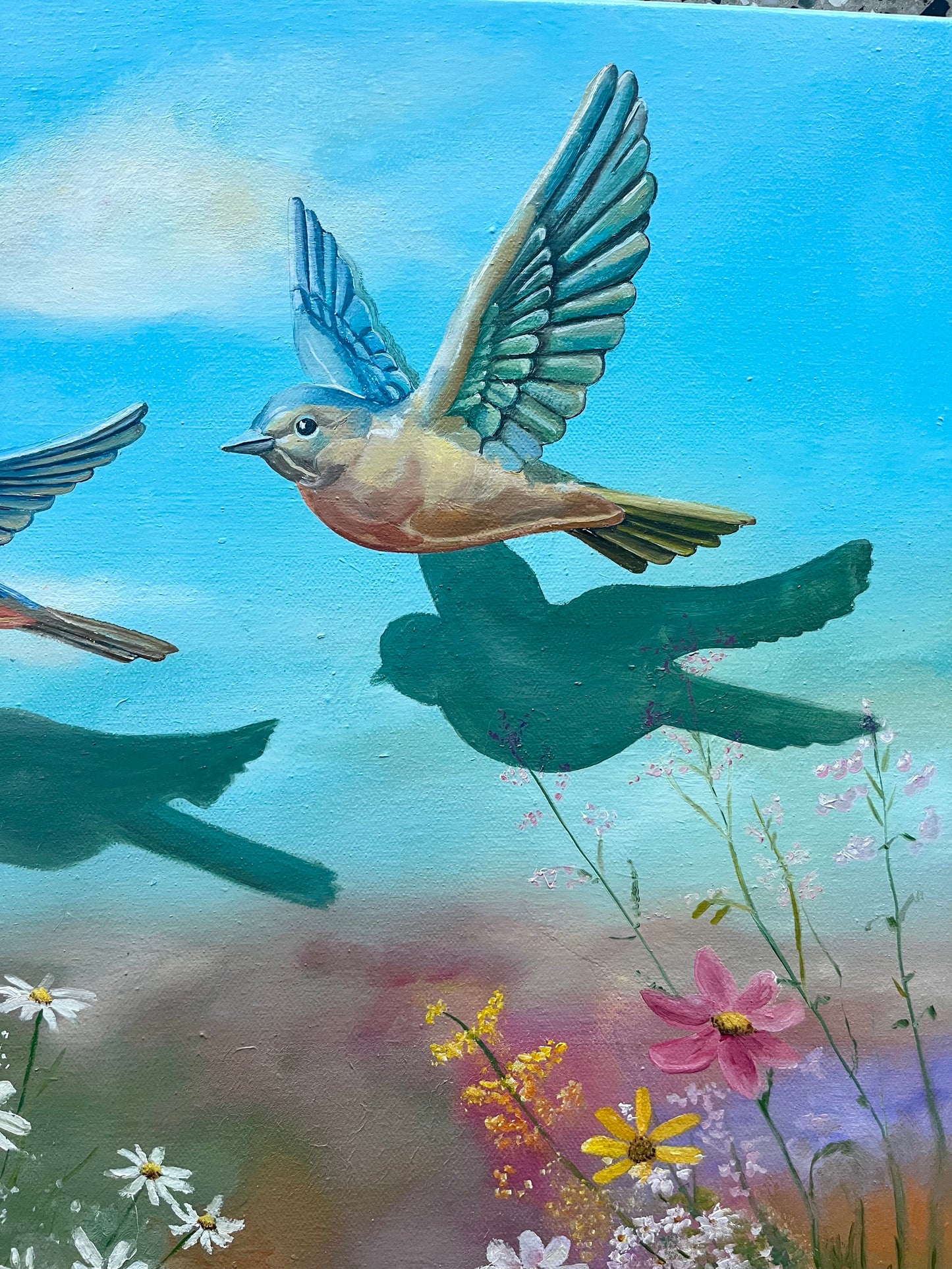Spring birds | original oil painting