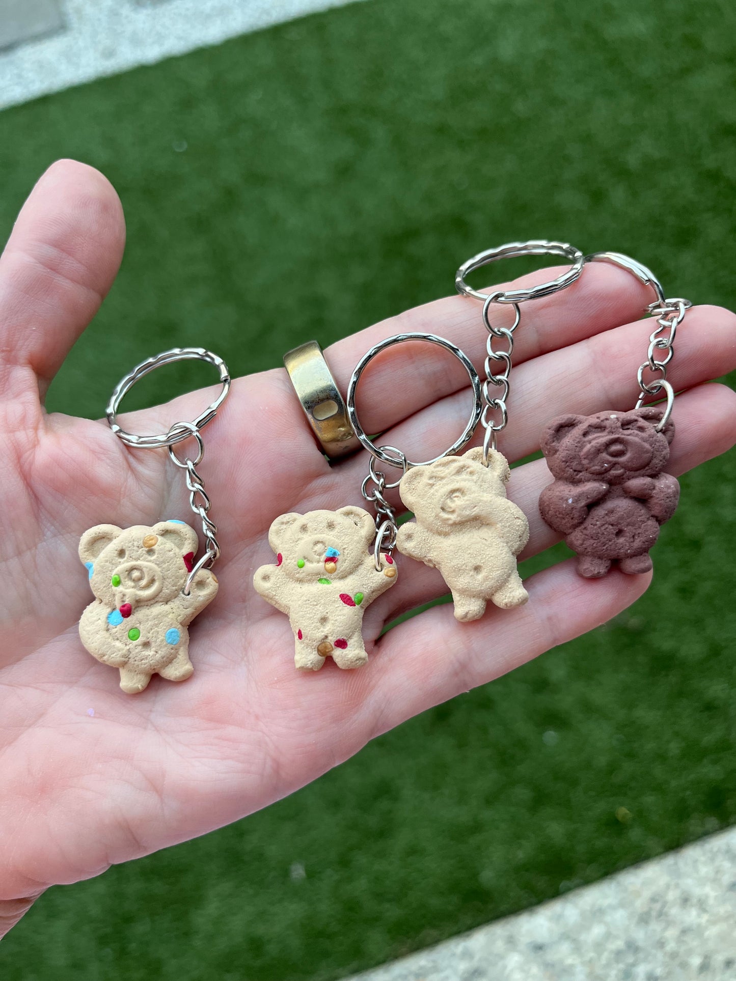 Tiny teddy keyring | handmade realistic fun gifts