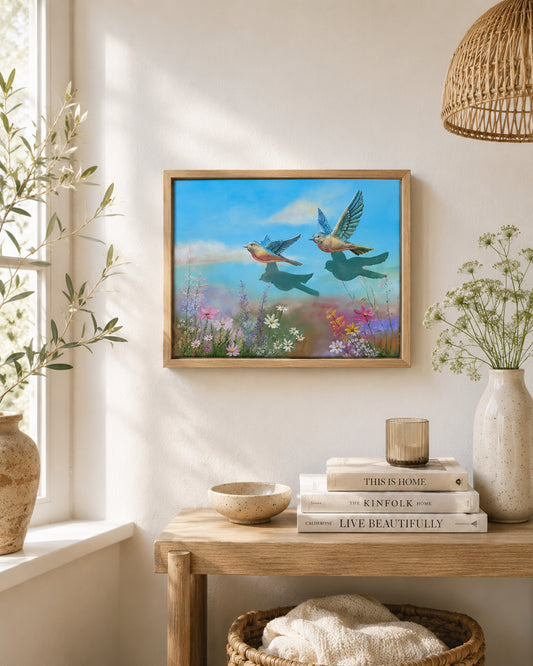 Spring birds | original oil painting