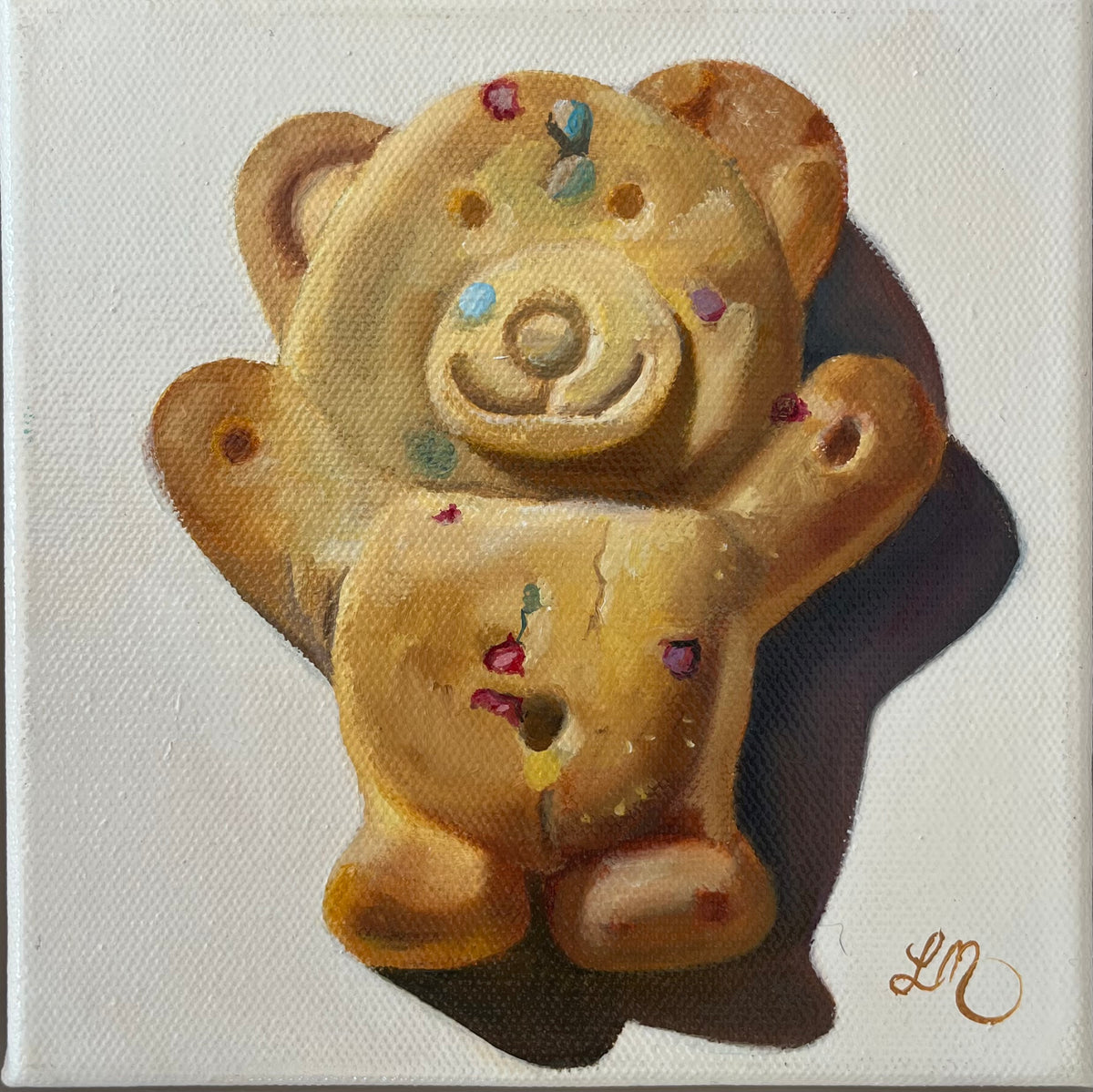 Happy white ted | original artwork