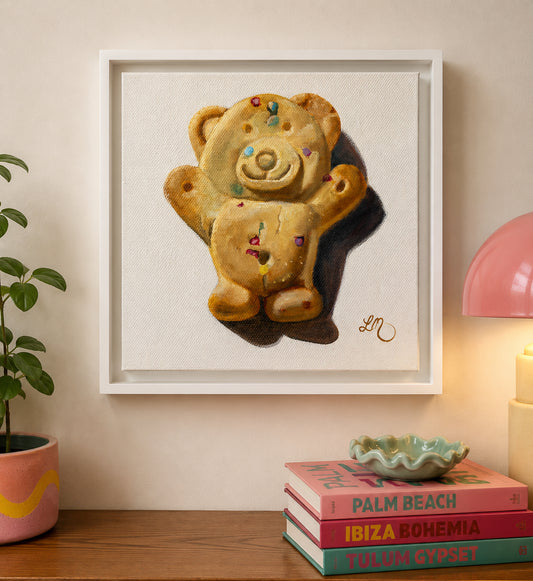Happy white ted | original artwork