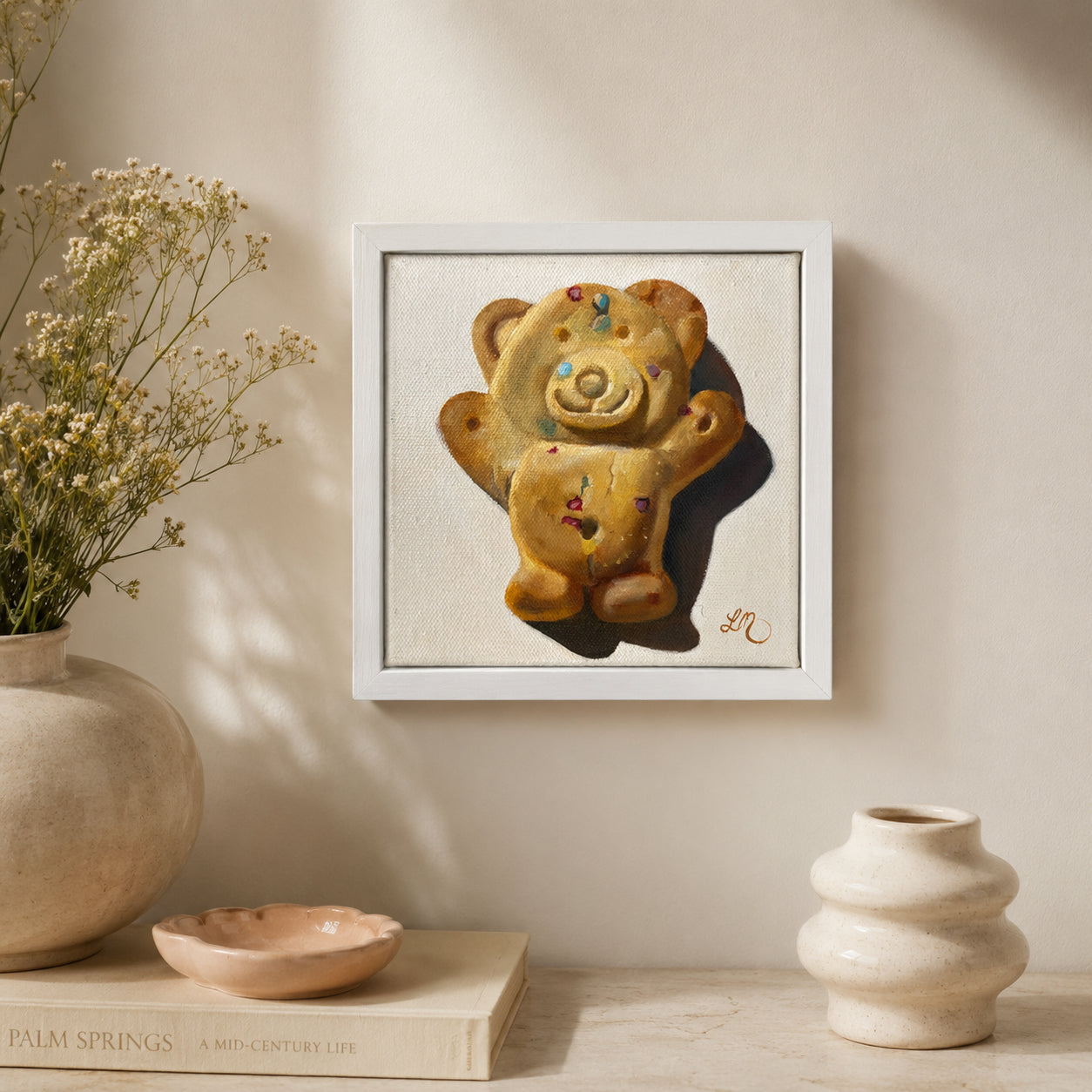 Happy white ted | original artwork